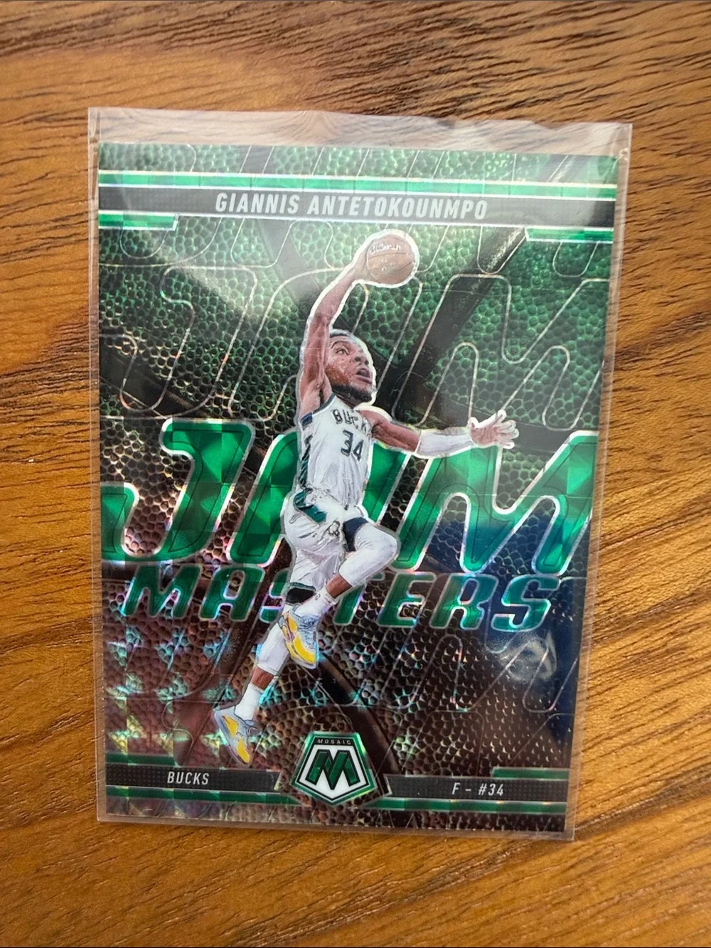 Giannis Antetokounmpo Jam Masters Green Mosaic Basketball Card